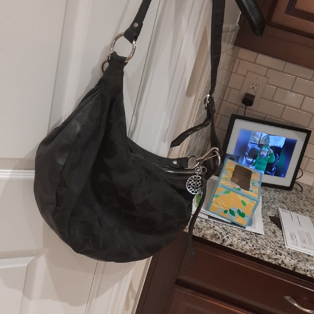 Coach Black Hobo Bag with Slouchy Design